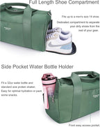 Gym Bag for Women Girls with Shoe Compartment & Wet Pocket - Duffle Bag for Travel Sports Fitness Workout Athletic, 19"-Medium, Olive Green