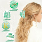 Christmas Gifts for Teenage Girls Birthday Gift for Girls Cute Hair Clips Initial Claw Teacher Gifts for 3 4 5 6 7 8 9 10 11 12 13 Year Old Girl Christmas Gift for Women - Green,S