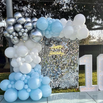Awenztech Light Blue Balloons 12 inch, Pastel Blue Latex Balloon 50pcs Party - Image 4