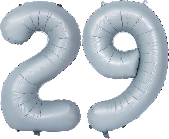 40 In Matte gray Number Balloon Helium Foil Mylar Birthday Balloon Digit 29 | by Exquisitehighqualitypartydecorationstomeetyoureveryneed%EF%BC%81