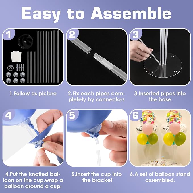 Voircoloria 6 Sets Balloon Stand Kits, Balloon Sticks - Image 4