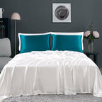 ZIMASILK 100% Pure Mulberry Silk Pillowcase for Hair and Skin Health,Soft and Smooth,Both Sides Premium Grade 6A Silk,600 Thread Count,with Hidden Zipper,1pc(Standard 20''x26'',Turquoise)