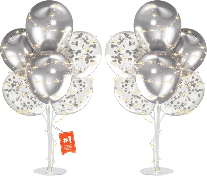 2Set Silver Balloons Stand, Balloons Stands by MYZSBRDM