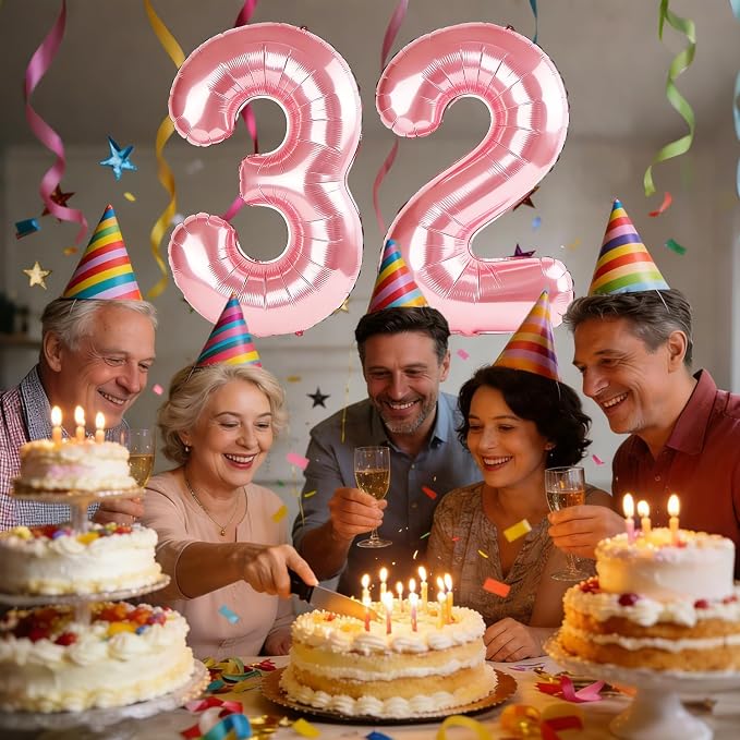 40 Inch Number 32 Balloons for 32nd Birthday Party Decorations, 0-100 Jewelry - Image 2