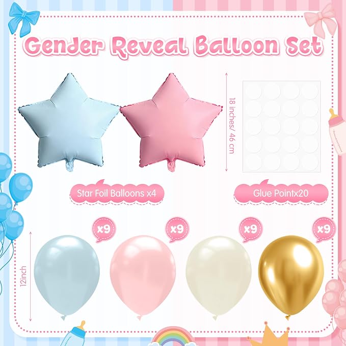 Lunmon 4 Set Boho Gender Reveal Balloon Stand Kit - Image 2
