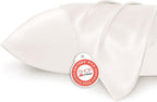 Bedsure Satin Pillowcase for Hair and Skin Queen - Ivory Silky Pillowcase 2 Pack with Envelope Closure, Similar to Silk Pillow Cases, Gifts for Women Men, 20x30 Inches, 2pcs