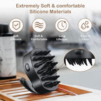 Electric Scalp Head Massager Cordless Hair Massage Waterproof Head Massager 3-Level Vibration Wet & Dry Use for Thick Thin Curly Hair Care Black
