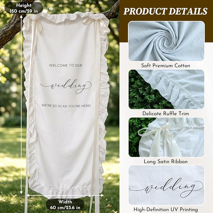 150x60cm Large Wedding Welcome Banner Sign - Image 5