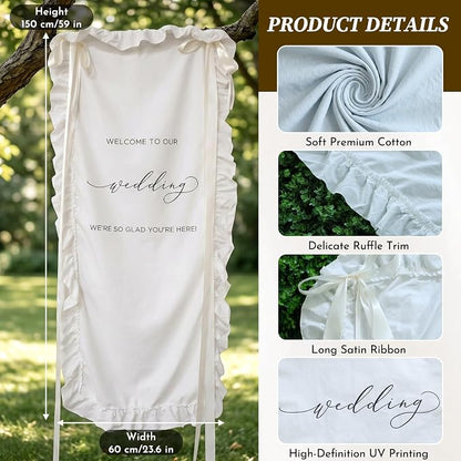 150x60cm Large Wedding Welcome Banner Sign - Image 5