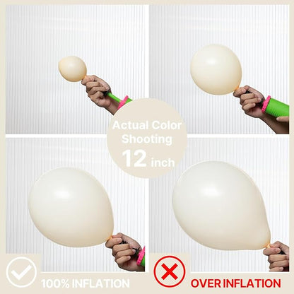 PartyWoo Beige Balloons 50pcs Cream Ivory White Color 12 Inch | Wedding Baby - Image 3
