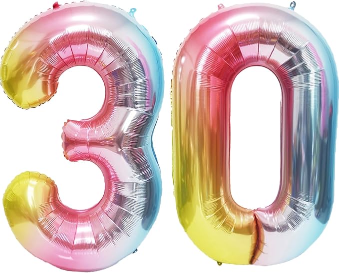 Rainbow Number Balloons Birthday Balloons by United-UnicornsParty