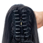 SWACC 28-Inch Long Straight Claw Clip Ponytail Extensions Synthetic Hair Extensions Ponytail Jaw Clip Hair Pieces for Women (Dark Brown-4#)