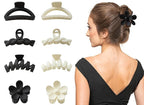 8PCS Hair Clips for Women, Flower Claw Clips for Thick Hair, Non-Slip Hair Accessories with Multi-Styles, Neutral Colors Hair Claw Clips and Variety Pack, Ideal for Girls