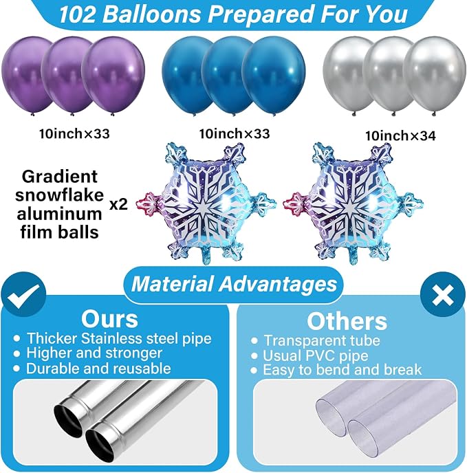 2 Sets Snow Party Balloon Column Stand Kit - Image 3