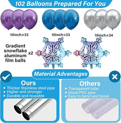 2 Sets Snow Party Balloon Column Stand Kit - Image 3