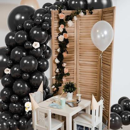104pcs Black Balloon Garland Arch Kit Different sizes 18/12/10/5 Inch | Black - Image 6