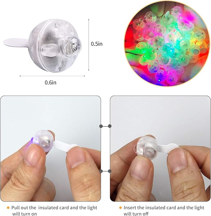 Aogist 200pcs Multicolor Balloon Light, Long Standby Time Waterproof Mini Ball - Image 3