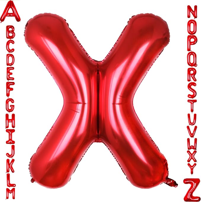 AULE 40 Inch Red X Balloon Letter Foil A-Z Birthday Big Alphabet | Birthday by AULE