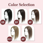 YAMI Hair Topper For Women, 100% Remy Human Hair For Women With Thinning 12 inch 40g Medium Auburn Brown