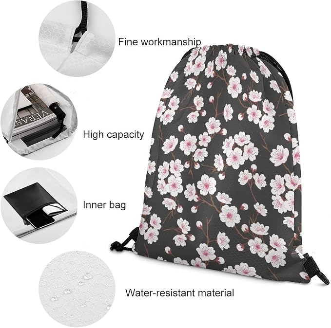 Gym Drawstring Backpack Water Resistant Sackpack - Image 4