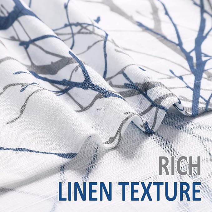 FMFUNCTEX Blue White Curtains 50" X 45" - Image 6