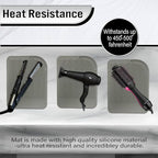 Silicone Hair Tool Holder & Heat Mat - Heat Resistant Mat for Hair Tools, Flat Iron, Curling Iron, Anti Heat Pad for Hair Straighteners - Professional Soft Rubber Pad & Flat Iron Cover