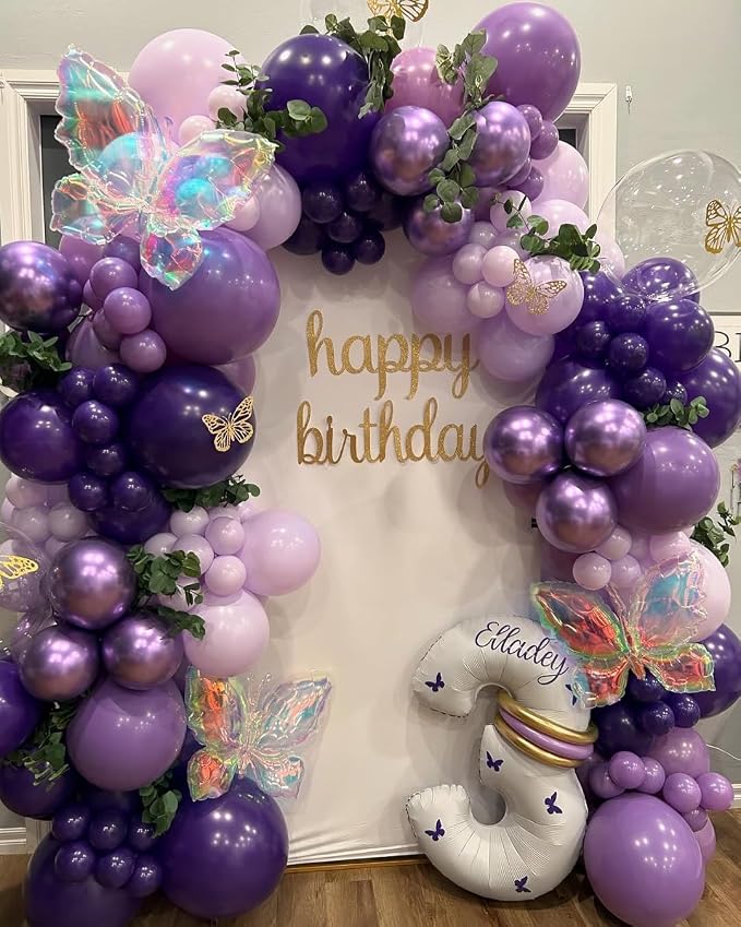 KBZVNAF Purple Latex Balloon Set 60 Packs 12 Inch | Metallic Chrome Purple - Image 8