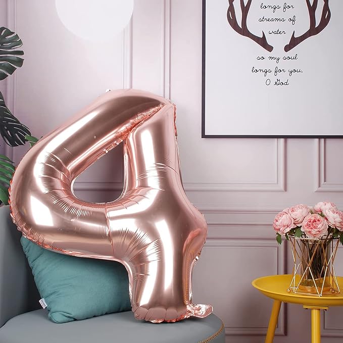 Rose Gold 40 Number Balloons Big Giant Jumbo Large Number 40 Foil Mylar Balloons - Image 4