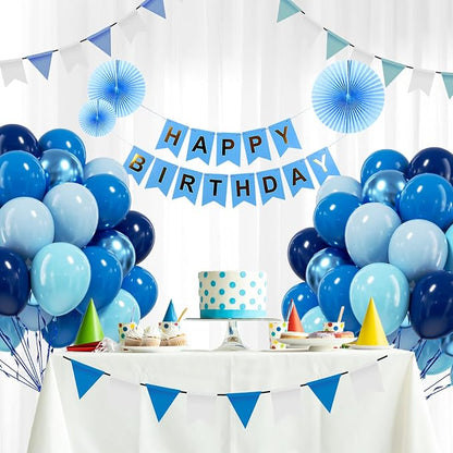 BAUANOOY Blue Balloons Metallic Blue Balloon, Graduation, Birthday Party - Image 4