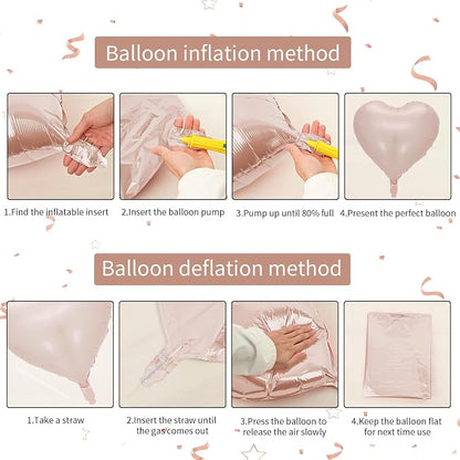 Baby Pink Heart Balloon, 18inch Pastel Pink Heart Shape Balloons Helium - Image 3