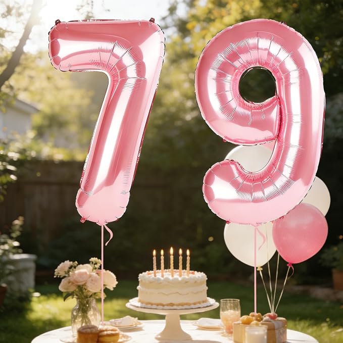 40 Inch Number 79 Balloons for 79th Birthday Party Decorations, 0-100 Jewelry - Image 3