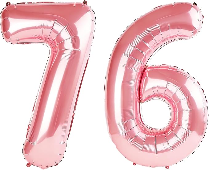 40 Inch Number 76 Balloons for 76th Birthday Party Decorations, 0-100 Jewelry by FOBELEC