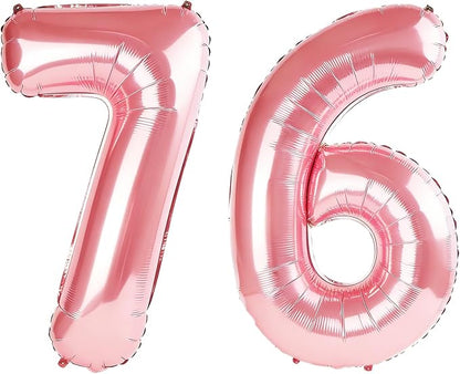 40 Inch Number 76 Balloons for 76th Birthday Party Decorations, 0-100 Jewelry by FOBELEC