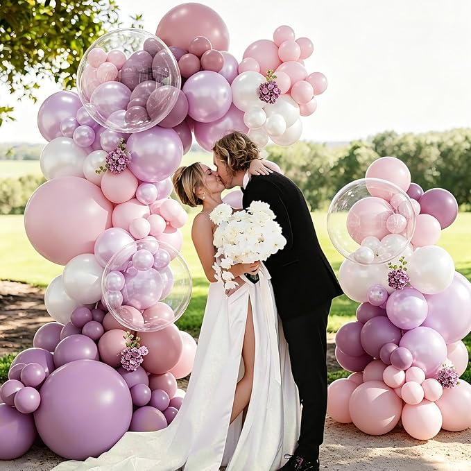 Pink and Purple Balloon Arch Kit - Image 4