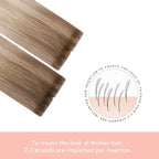 Sindra Invisi Edge Tape in Extensions Human Hair, Invisible Tape in Hair Extensions Ash Brown mixed Platinum Blonde and Ash Blonde Natural Seamless 14 Inch 40g 20pcs/pack