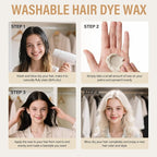 White Hair Wax, Temporary Hair Color Wax, Nourishing & Washable Hair Color for Kids, Women and Men 2.12 Oz.