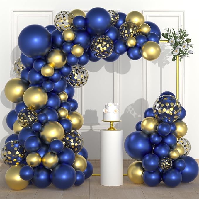 Navy Blue Gold Balloon Garland Arch Kit - Image 7