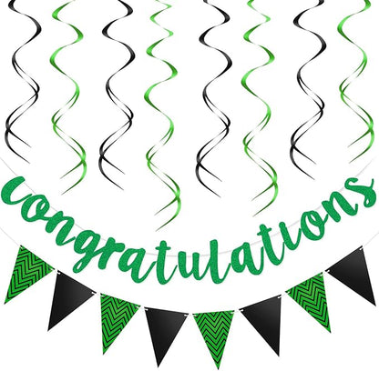 Outus Pre-strung Glitter Congratulations Banner Triangle Flag Banner by Outus
