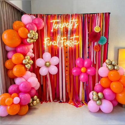 Pink Orange Balloon Garland, Daisy Balloon Arch - Image 3
