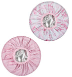 2 Pcs Heat Cap for Deep Conditioning, Pink Heating Caps for Deep Conditioning with Double Layer, Waterproof & Reusable for Shower, Hot Oil Treatment & Hair Steam Therapy