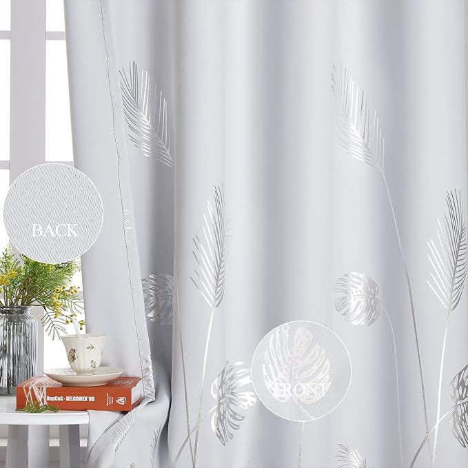 Greyish White Window Curtain for Sliding Door 80W x 84L Inch Long Room - Image 5