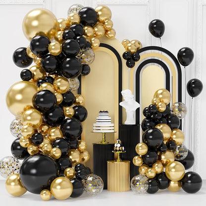 Black and Gold Balloon Arch Kit - Image 8