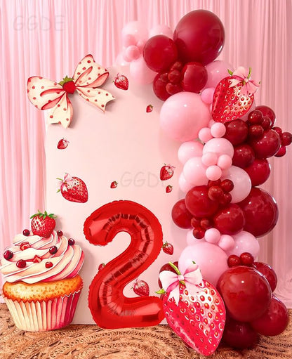 40 Inch 2 Red Number Balloons Mylar Foil Balloons 2nd Birthday Party Decor | - Image 4