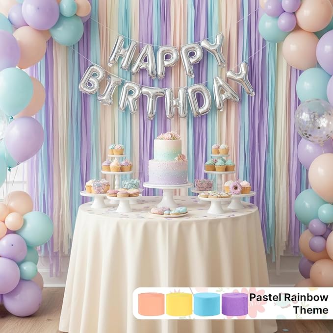 PartyWoo Crepe Paper Streamers 6 Rolls 492ft, Pack of Peach, Light Pink and - Image 2