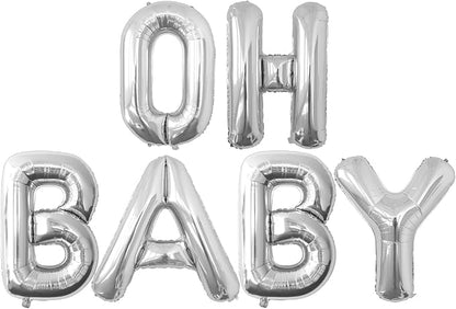 40 Inch Silver OH BABY Balloons by VHUWE
