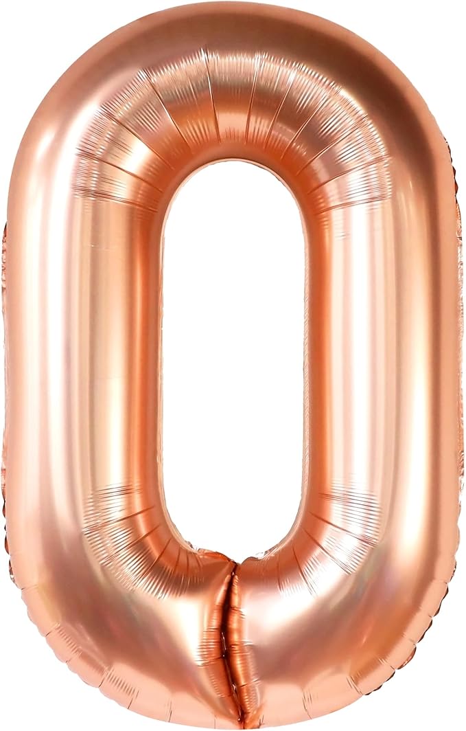 KatchOn Rose Gold 0 Number Balloons 40 Inch | Zero Balloon, Rose Gold Party - Image 9