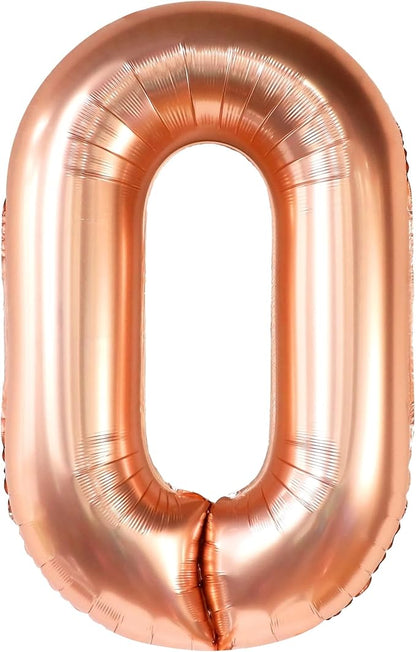 KatchOn Rose Gold 0 Number Balloons 40 Inch | Zero Balloon, Rose Gold Party - Image 9
