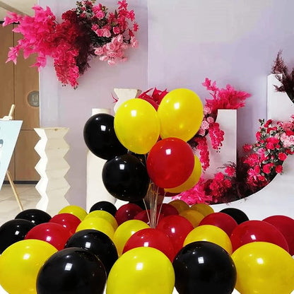 300 Pack Black Red Yellow Balloons 100 of each of the 3 colors 12 inch Black - Image 4
