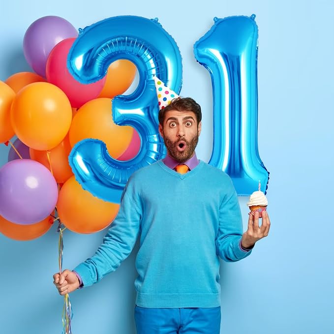 Blue Number 1 Balloon 40 Inch, Big Large Foil Helium Number Balloons, Jumbo - Image 5
