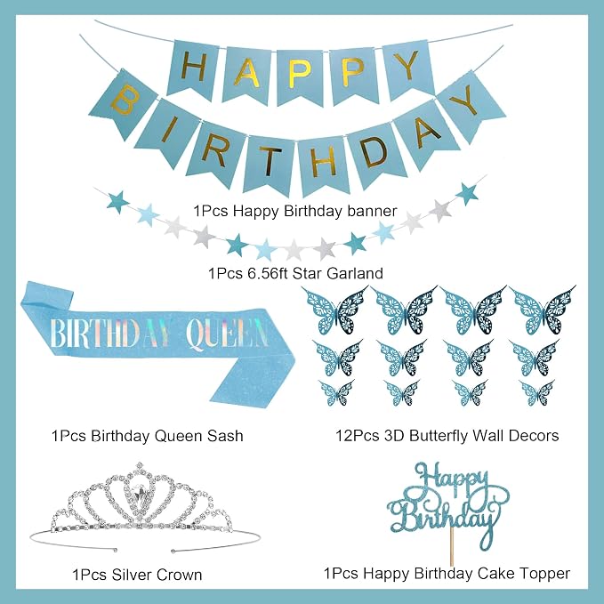Amandir Blue Birthday Decorations - Image 3